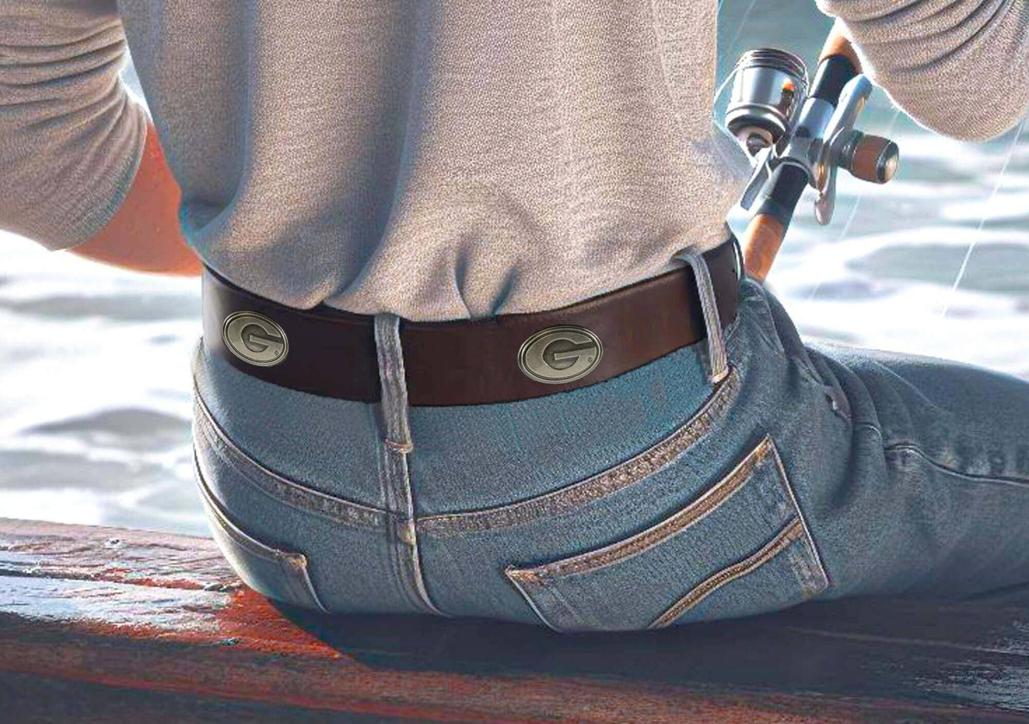 Zep-Pro Georgia Bulldogs Full-Grain Leather Belt