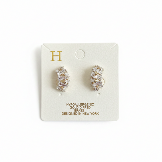 Golden Hour Baguette Huggie Earrings