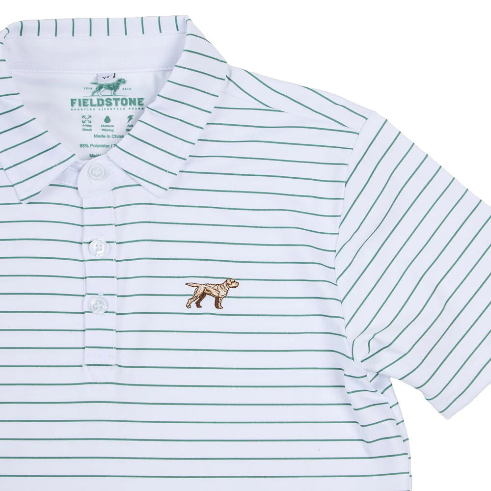 Fieldstone Driftwood Polo – Green & White