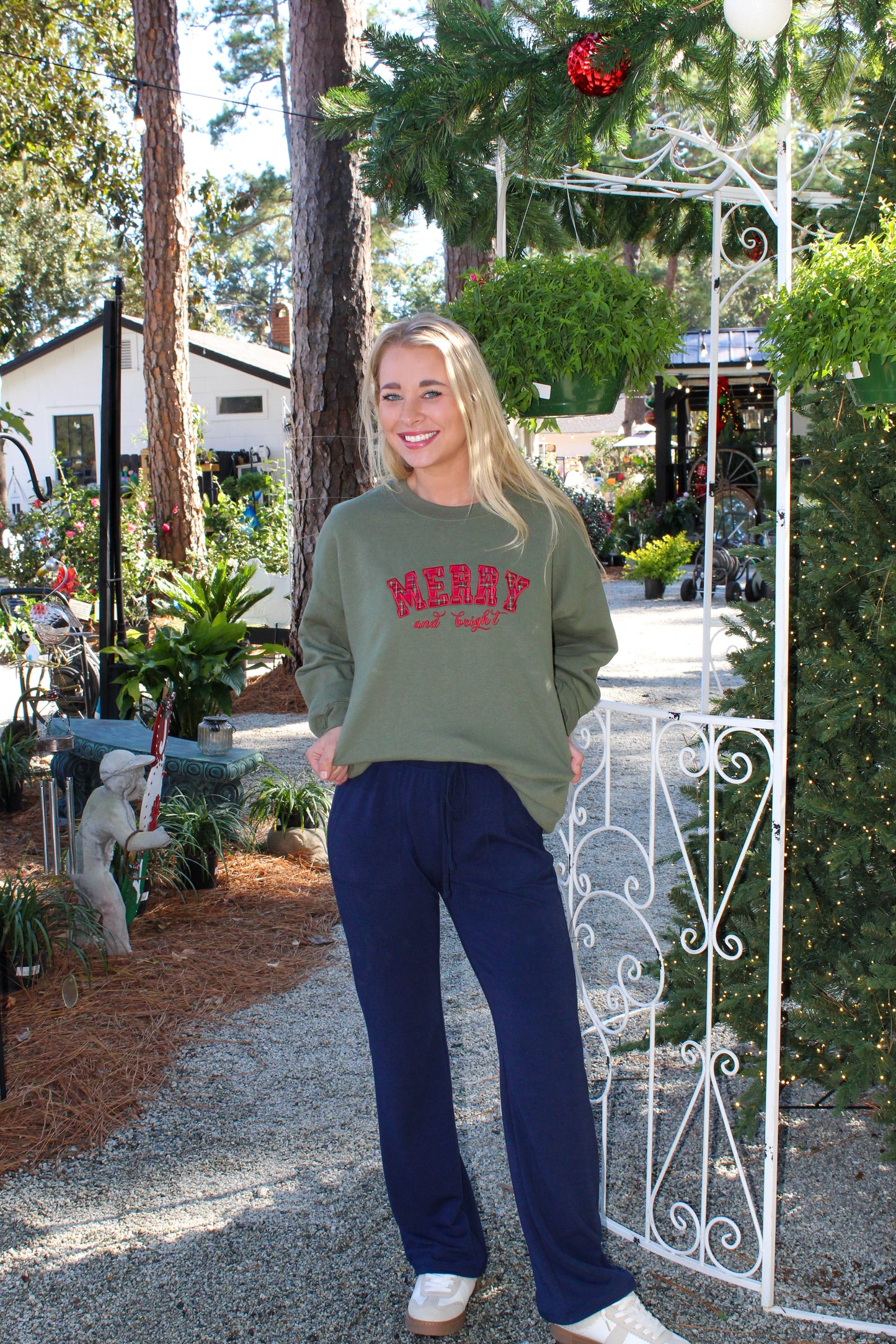 Merry & Bright Plaid Crewneck