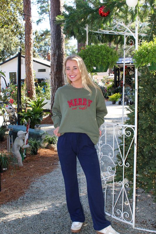 Merry & Bright Plaid Crewneck