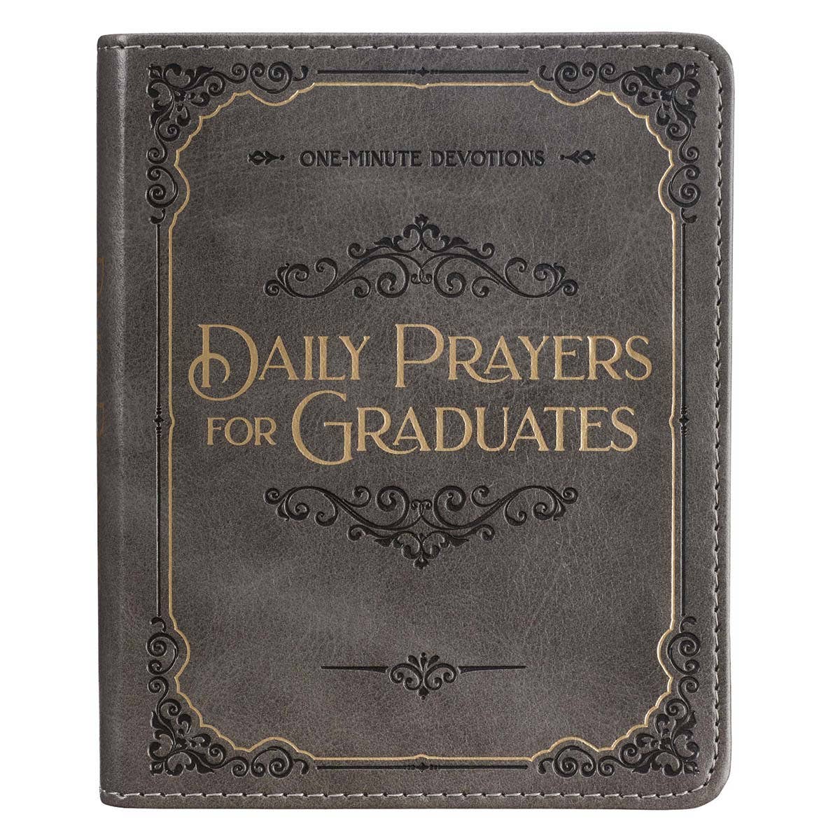 🎓📖 Daily Prayers for Graduates Gray Faux Leather Devotional