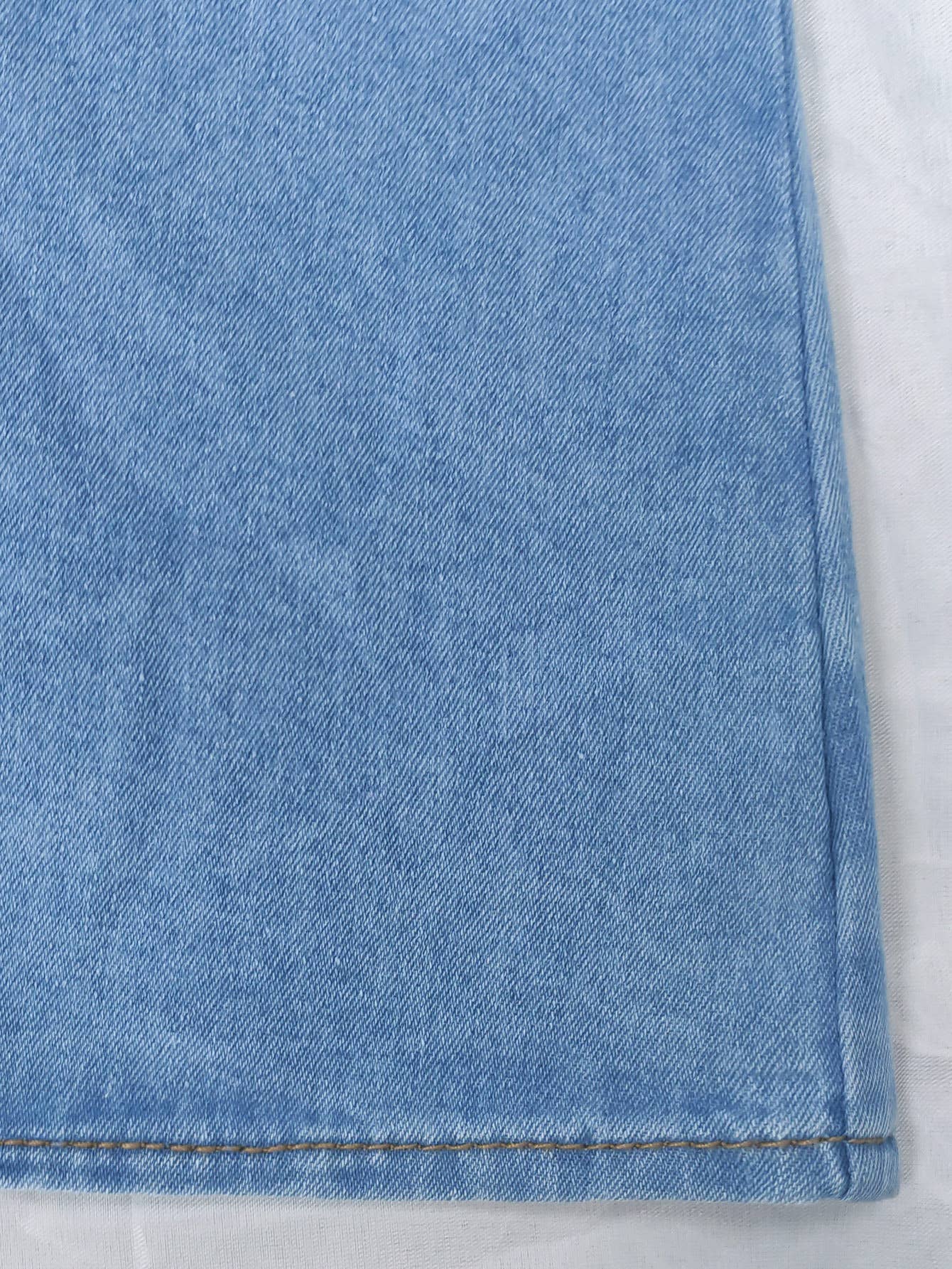 3/4 sleeve loose puff sleeve denim blouse