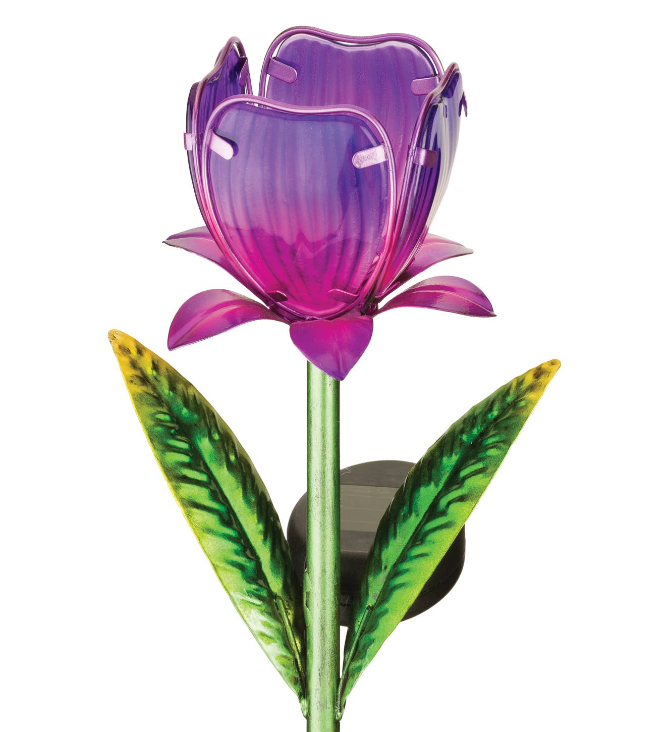 Purple Mini Tulip Solar Garden Stake – 15"