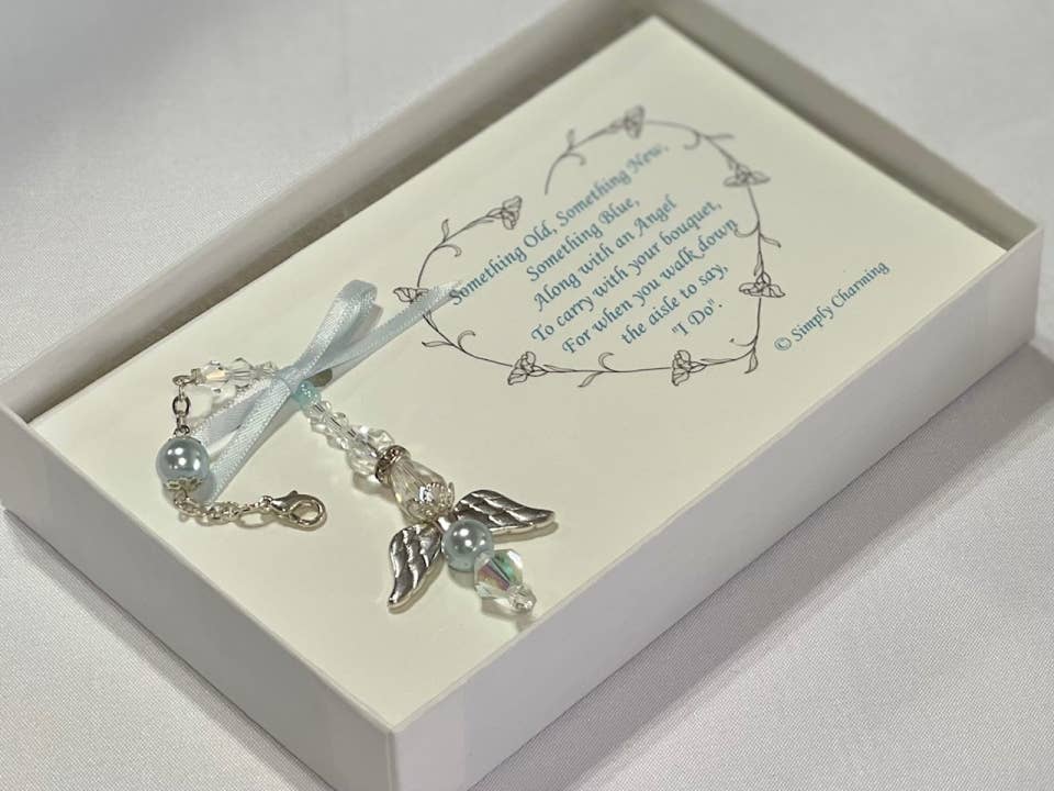 "Something Blue" Angel Charms