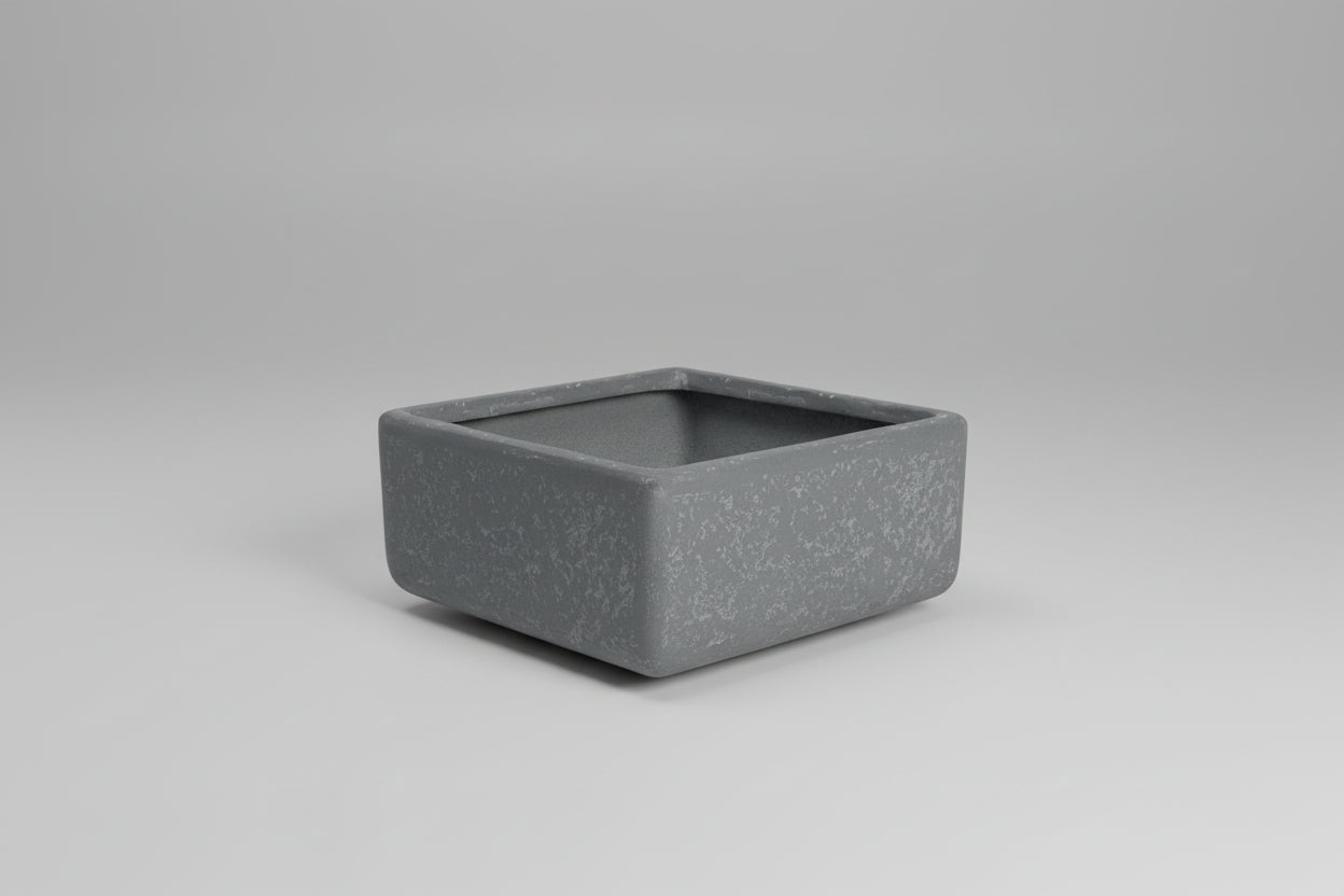 Rectangular Footed Pot 8 x 16 x 5.38 Volcanic Ash Cement