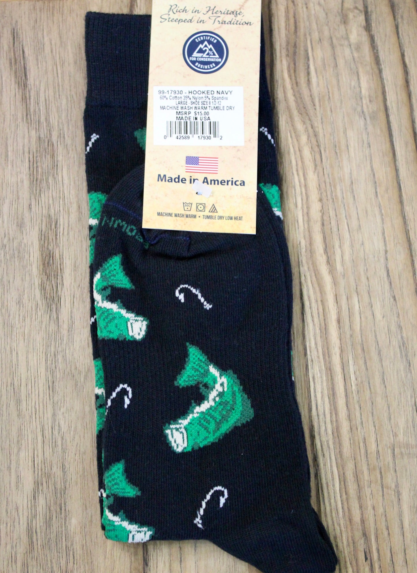 HOOKED (BASS) – Navy Socks