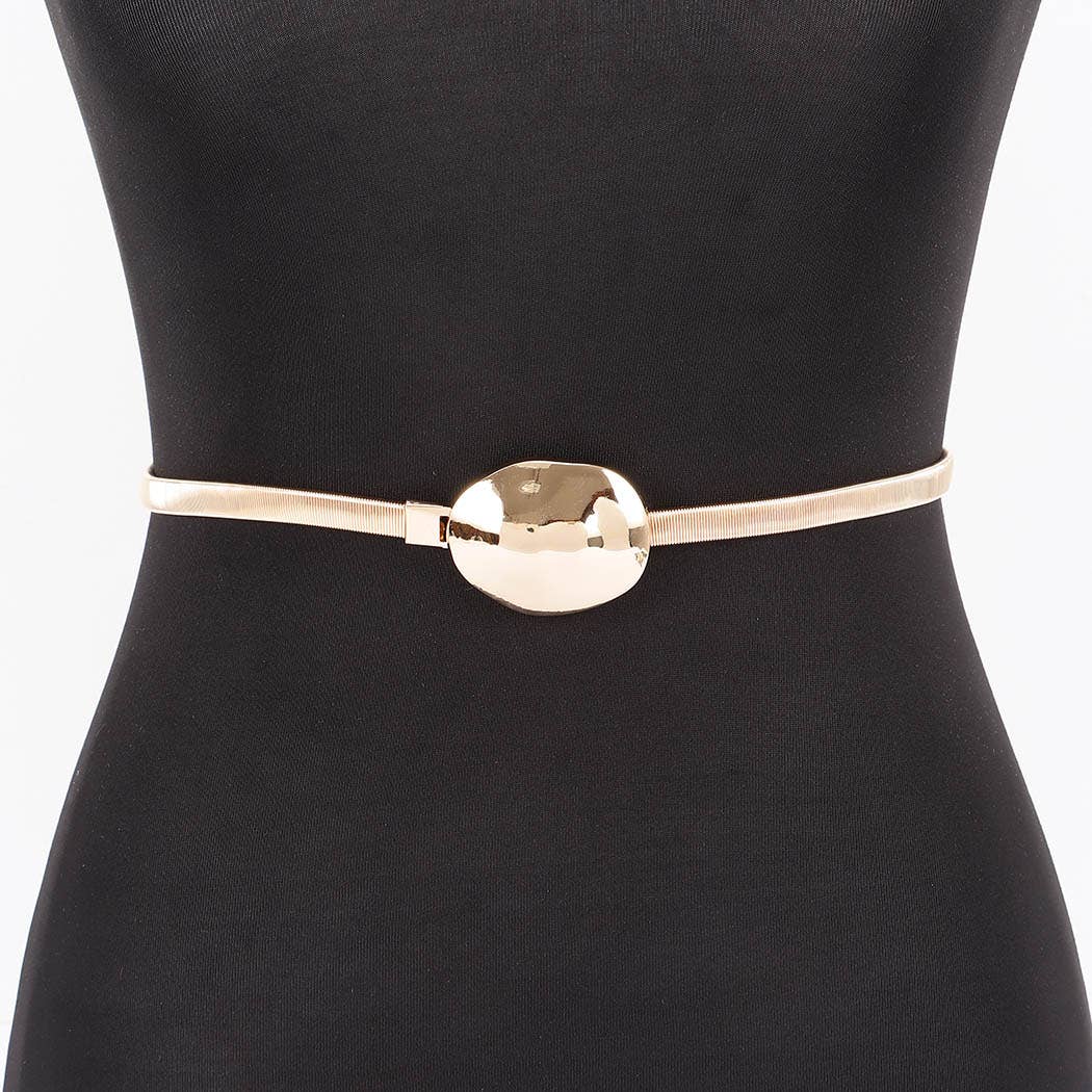 Metal Buckle Wide Spring Belt