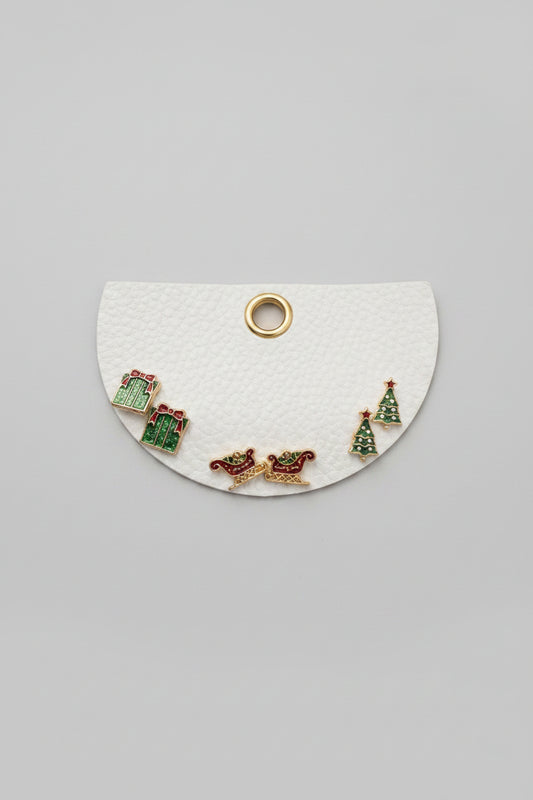 Christmas Theme 3-Pair Stud Earring Set