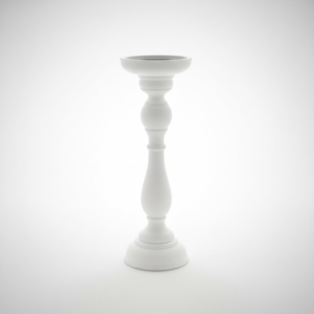 Ivory Grace Wooden Candle Holder – 14”