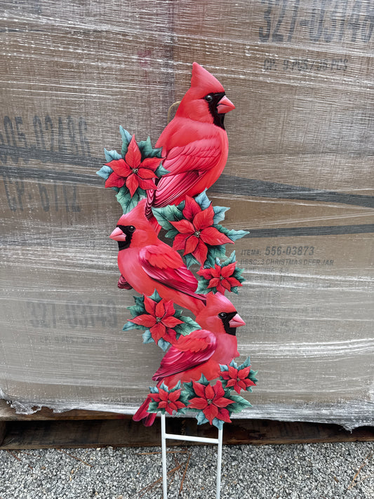 Metal 3 Stack Christmas Cardinals