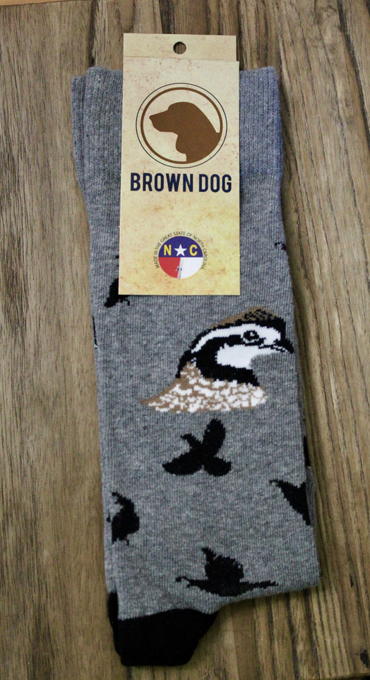 QUAIL HEAD – Light Grey Heather Socks