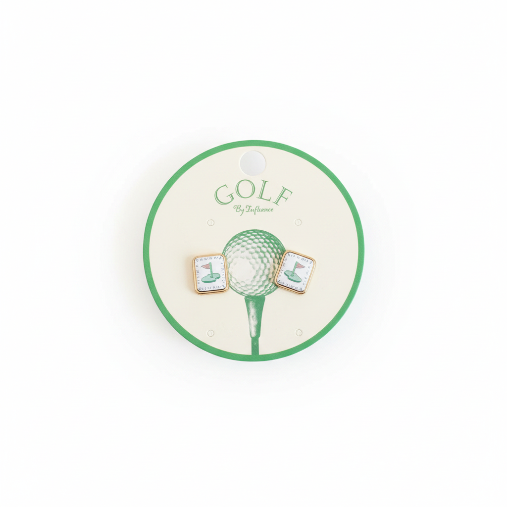 Tee time stud earrings