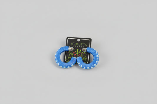Wrapped Raffia Checker Pattern Hoops