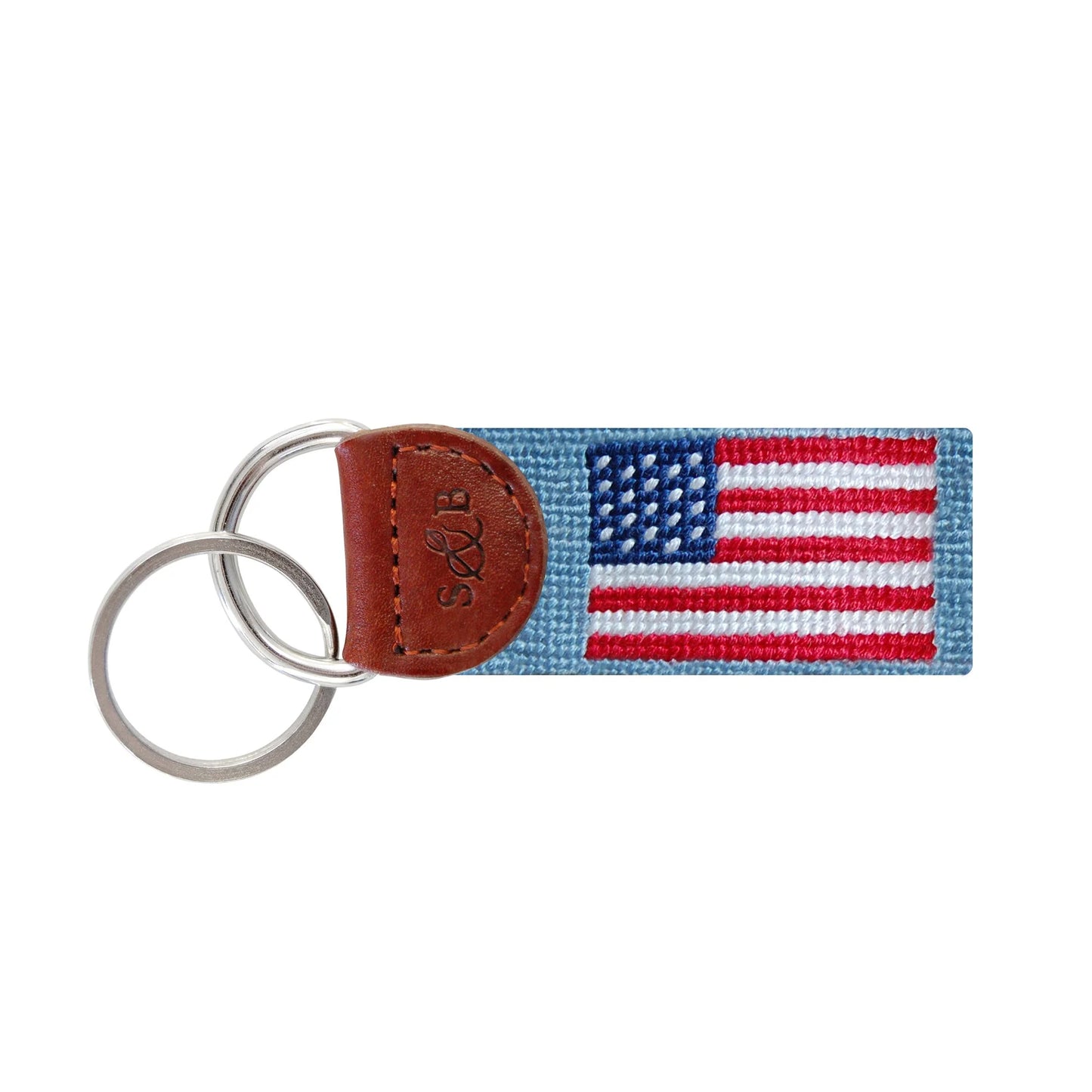 Smathers & Branson American Flag Key Fob | Premium Needlepoint Accessories