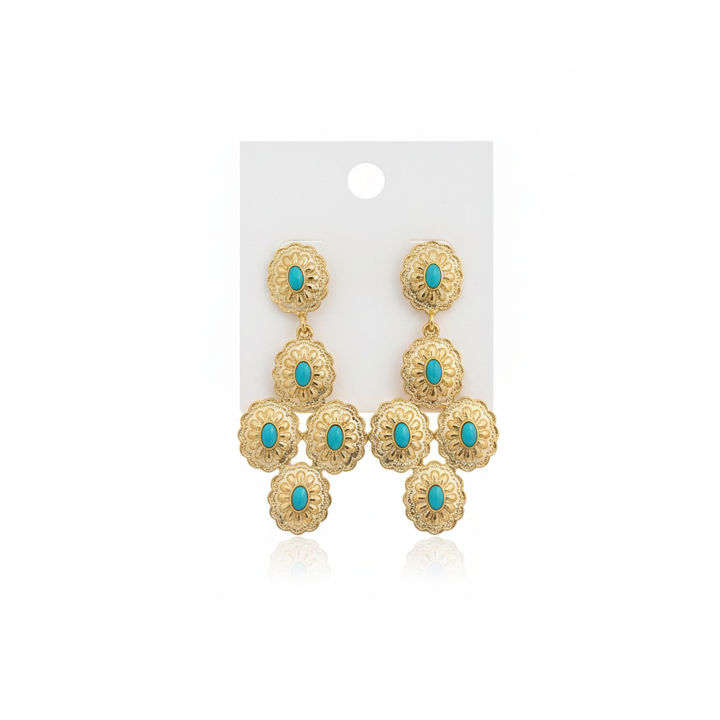 Turquoise Rodeo Statement Earrings