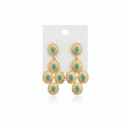 Turquoise Rodeo Statement Earrings