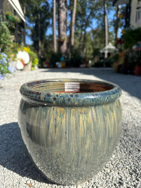 MCarr Belly Planter Navy Cream 10.2"