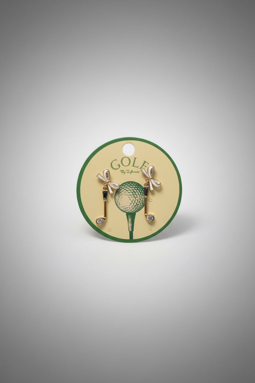 Golf Club and Bow Earrings