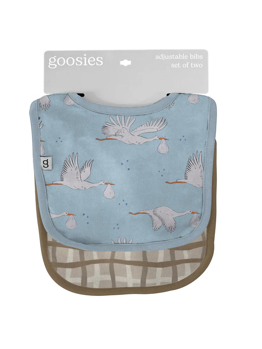Bib Set of 2 Blue Stork