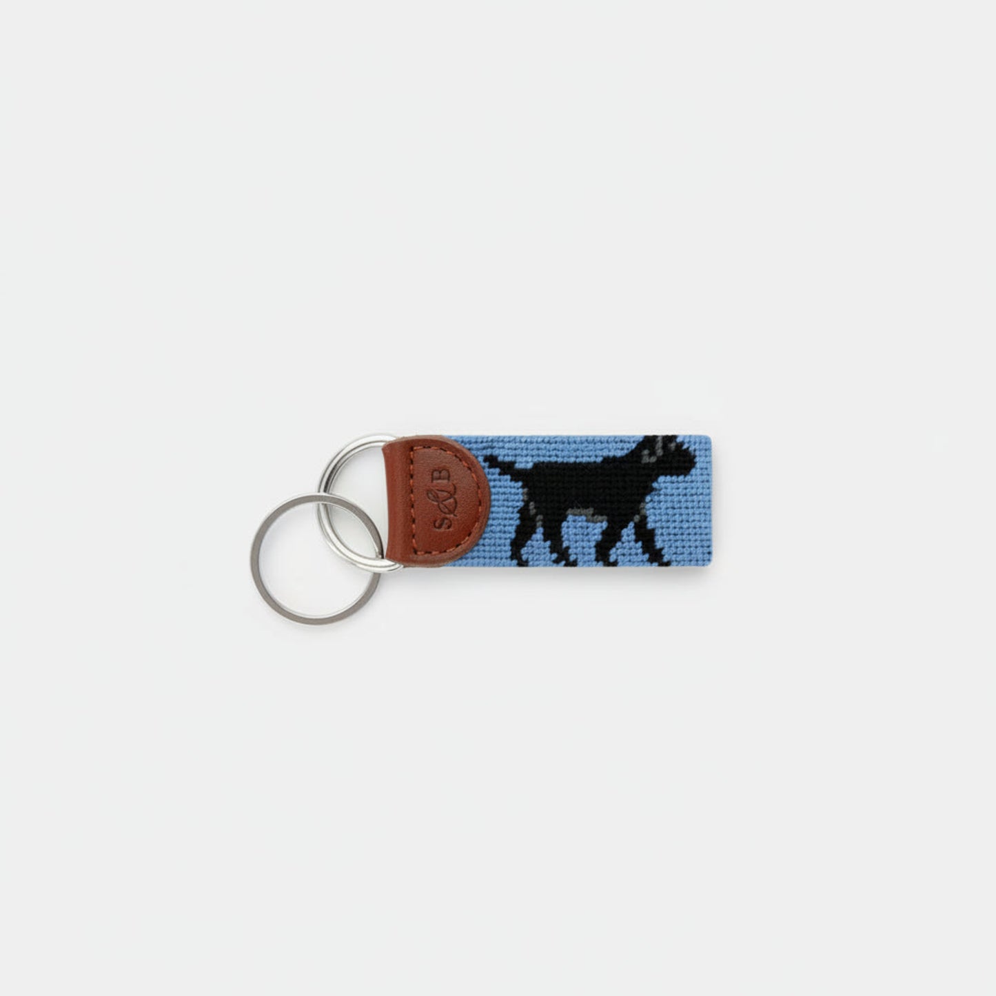 Smathers & Branson Black Lab Walking Key Fob | Premium Needlepoint Accessories