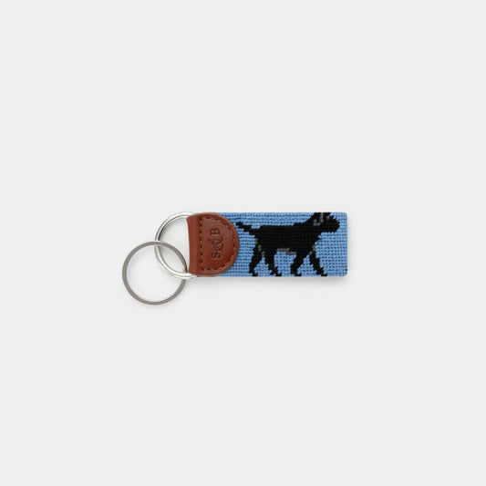 Smathers & Branson Black Lab Walking Key Fob | Premium Needlepoint Accessories