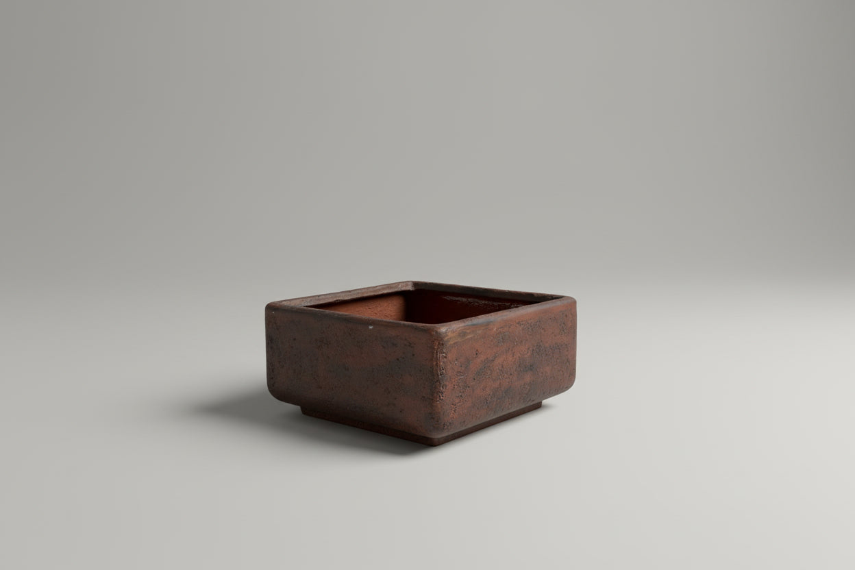 Square Footed Pot 11 x 11 x 5.5 Volcanic Ash