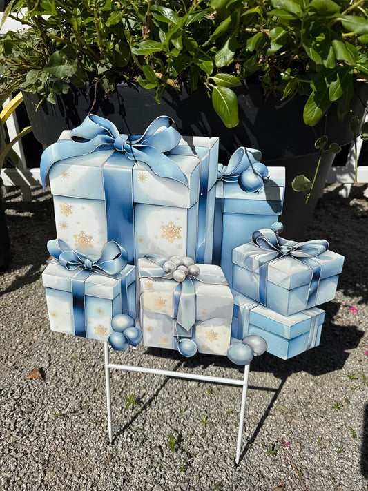 Classic Blue Christmas Present