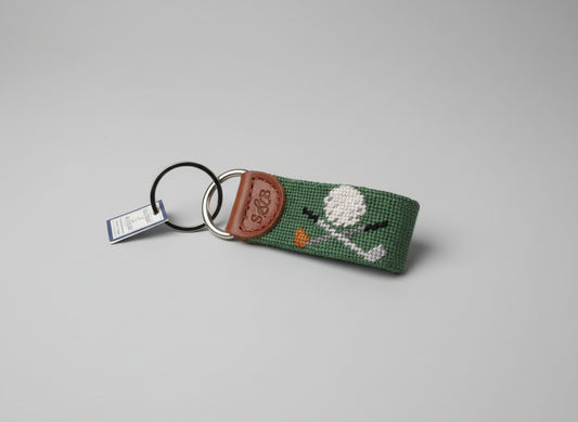 Smathers & Branson Golf Clubs Key Fob | Premium Needlepoint Accessories