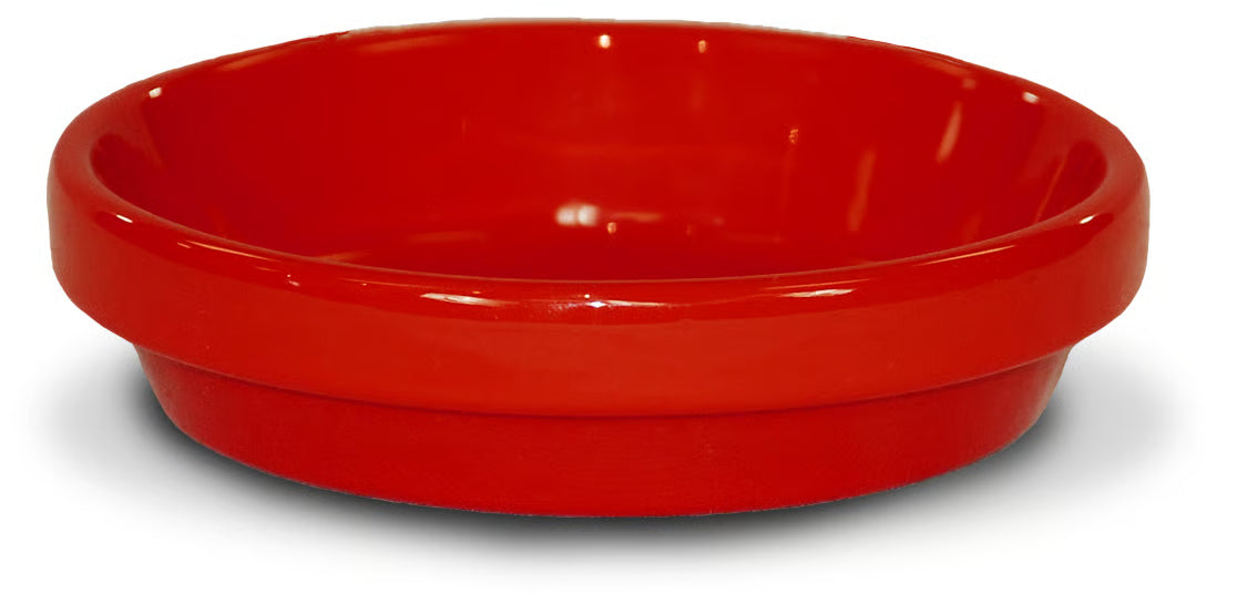 🪴 Ceramo Powder Coated Pot Saucer – Red (4”)