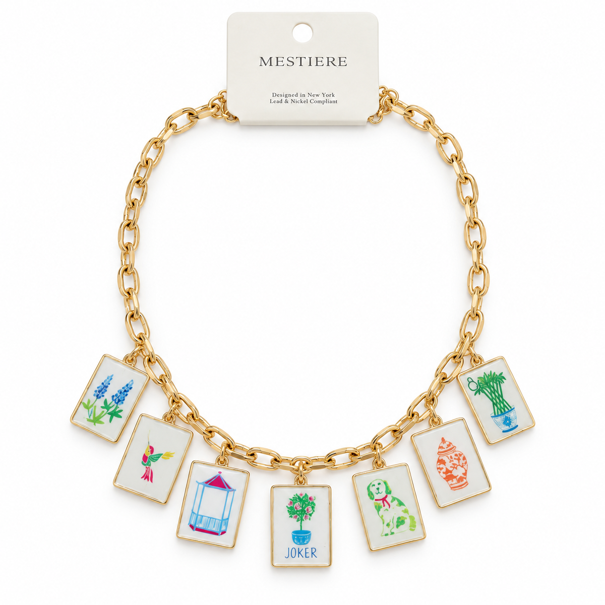 Multicolored Mahjong Necklace