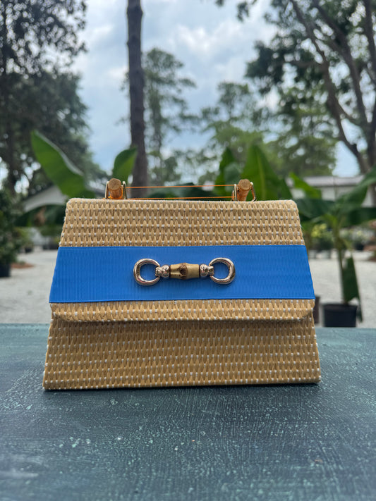 Straw Lulu Capri Band Bamboo Toggle hand bag