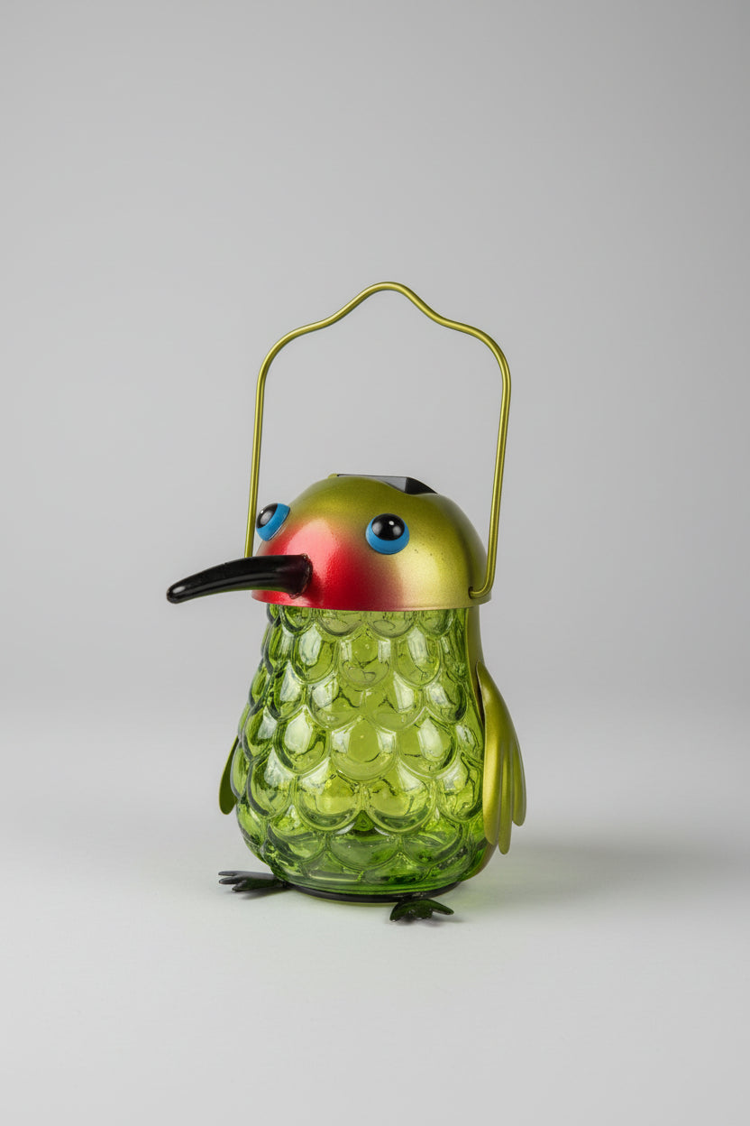 Metal Solar Hummingbird Hanger Light
