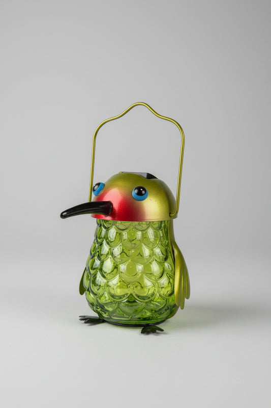 Metal Solar Hummingbird Hanger Light