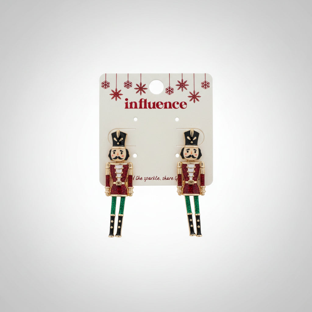 Christmas Nutcracker Enamel Earrings