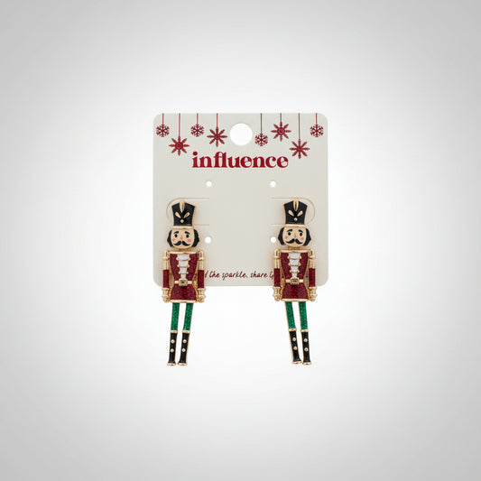 Christmas Nutcracker Enamel Earrings