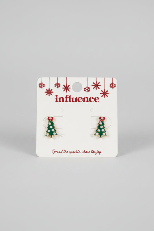 Christmas Tree Enamel Earrings