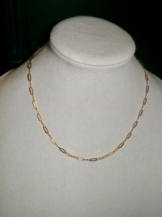 Handcast Gold Paperclip Chain Necklace