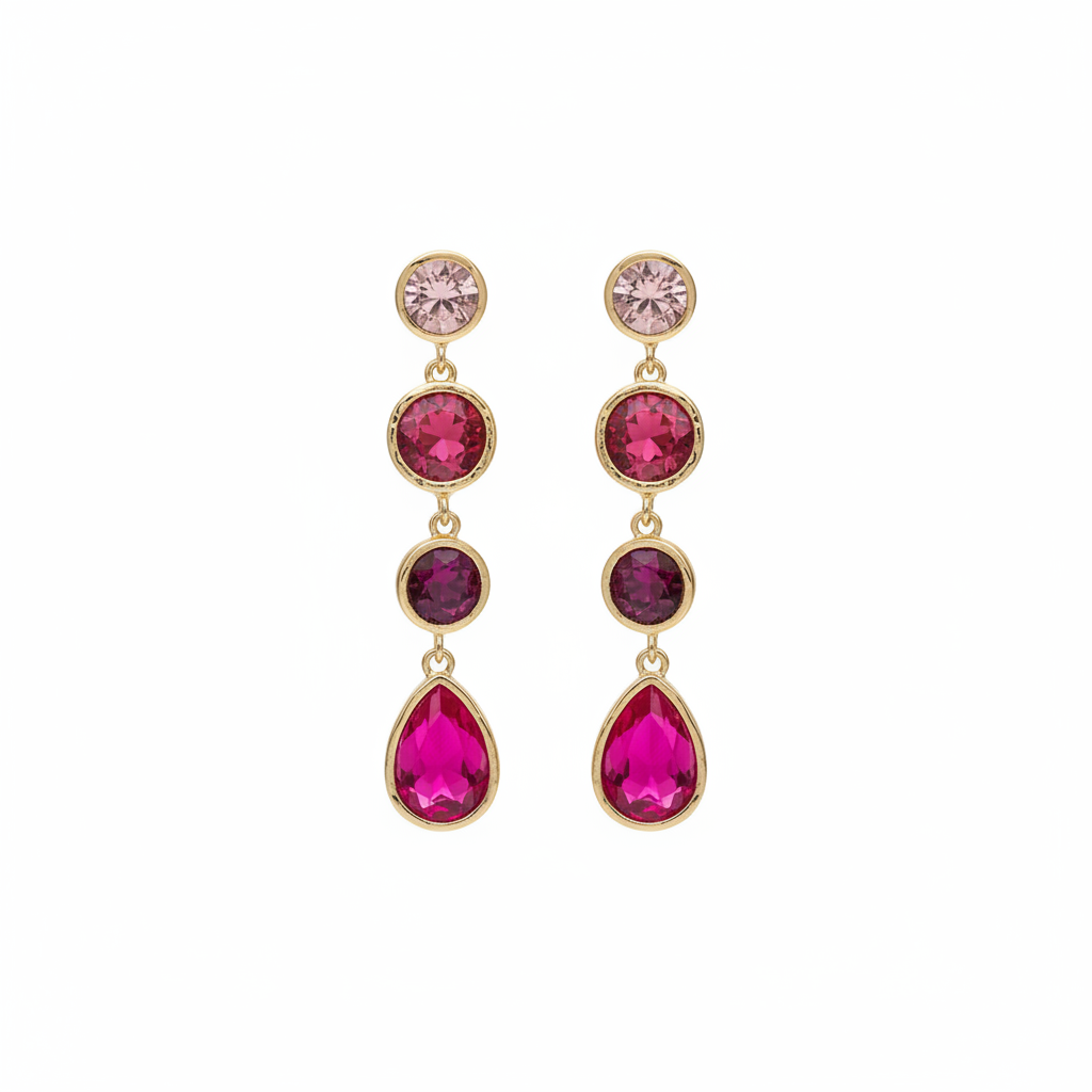 Fuchsia jewel drop earrings