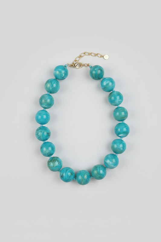 25mm Marble Ball Necklace Turquoise