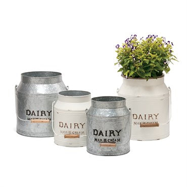 Deer Park Dairy Jug Cream and Galvanized