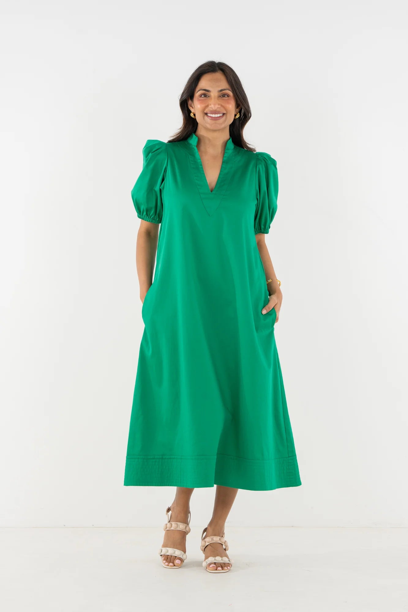 Emily McCarthy Hampton Dress Jellybean Cotton Poplin