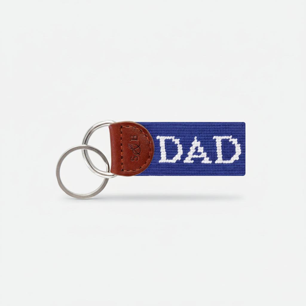 Smathers & Branson “Dad” Key Fob – Royal | Premium Needlepoint Accessories
