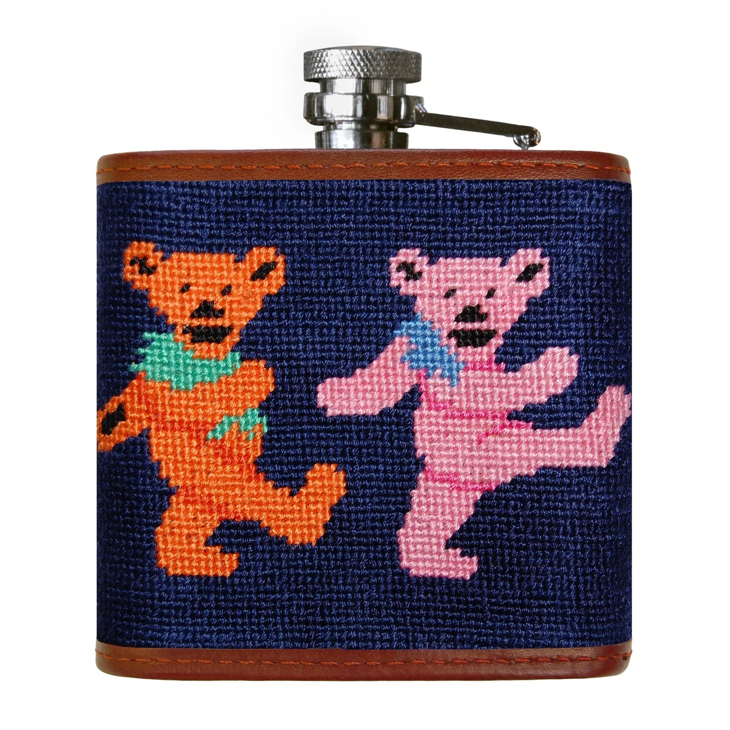 Smathers & Branson Dancing Bears Flask — Hand-Stitched, Iconic & Effortlessly Cool