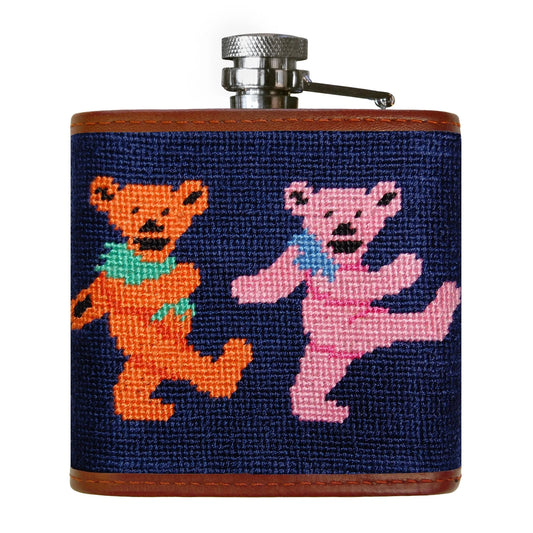 Smathers & Branson Dancing Bears Flask — Hand-Stitched, Iconic & Effortlessly Cool