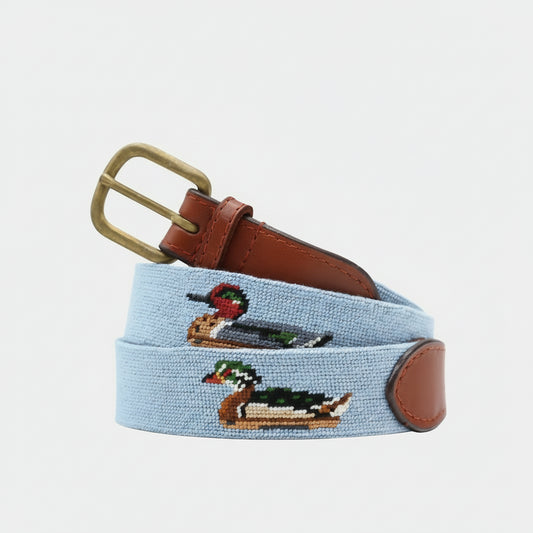 Smathers & Branson Duck Decoys Belt – Antique Blue | Men’s Premium Accessories