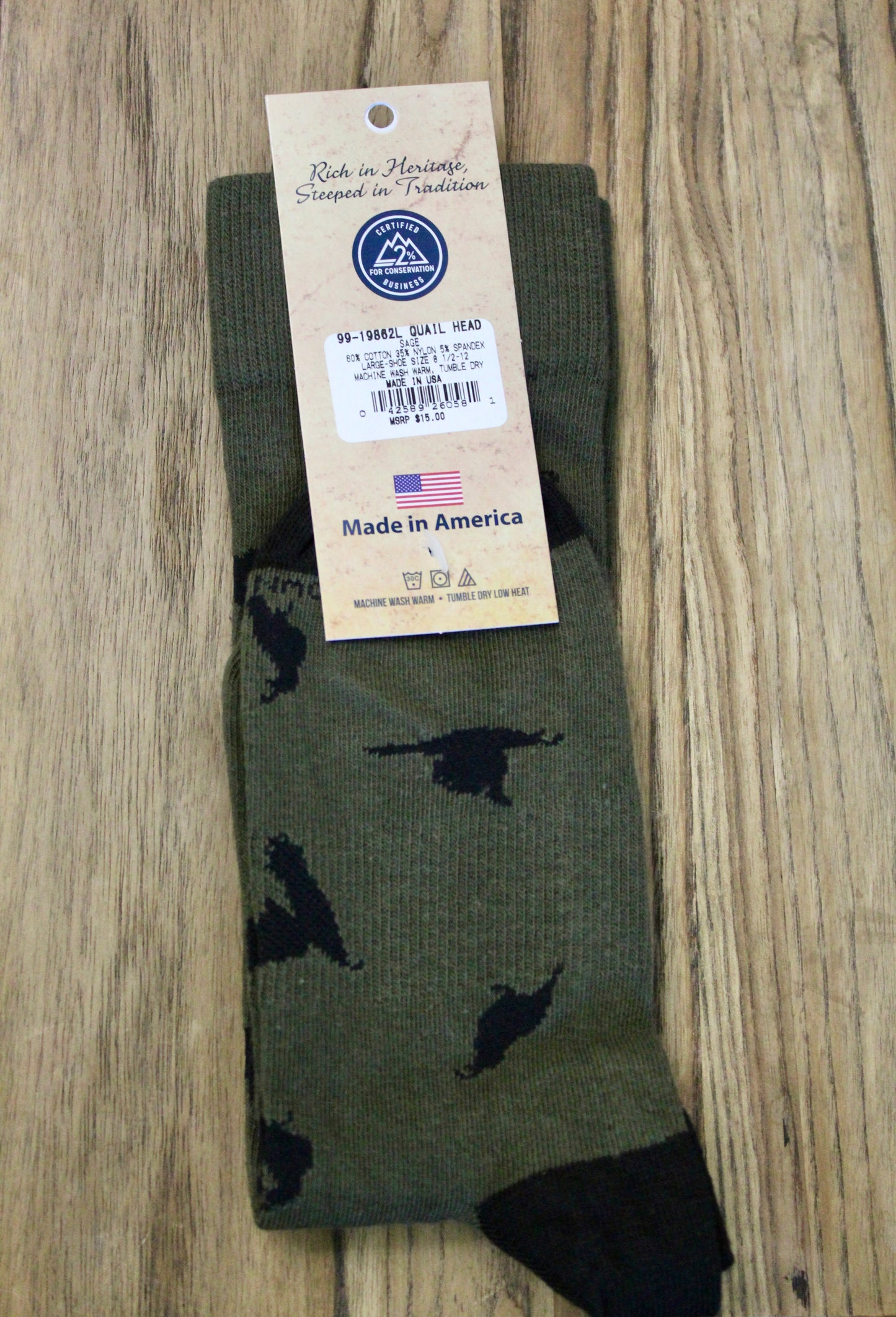 Quail Head – Sage Socks