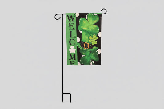 Solar-Powered St. Patrick’s Day “Welcome” Garden Flag