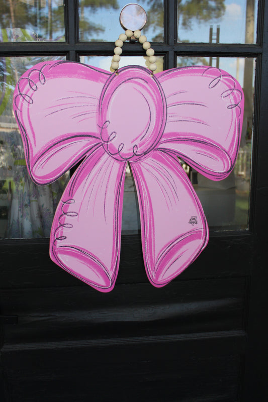 Pink Bow Large Hanger