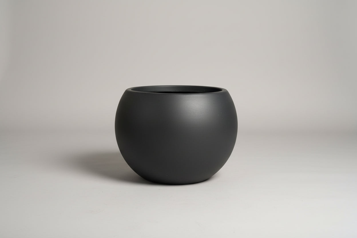 Orb Planter Medium 14.5 x 10.75 Smooth Matte Black
